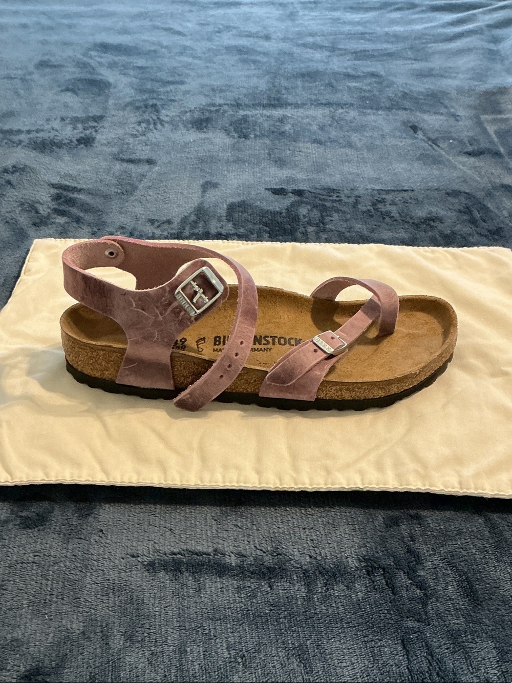 Birkenstock Women's Suede Strappy Sandal in Dusty Rose